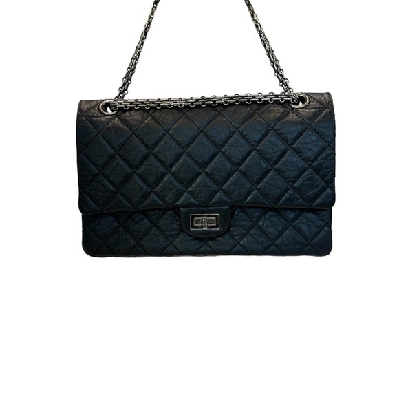 Chanel 2.55 Reissue 227 – Black Aged Calfskin, Ruthenium Hardware – Double Flap - Picture 1 of 12